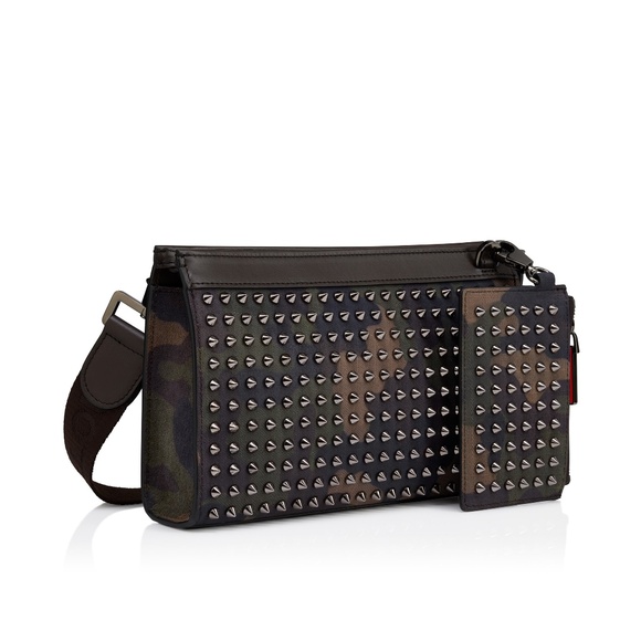 NWOT - CHRISTIAN LOUBOUTIN Funky Leather Crossbody Bag In Camo Print - Picture 1 of 8